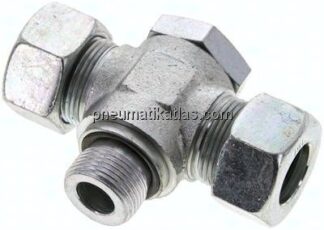 T-Schwenkverschraubung M 22x1,5-18 L (M26x1,5), Stahl verzinkt