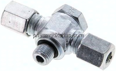 T-Schwenkverschraubung M 10x1-6 L (M12x1,5), Stahl verzinkt