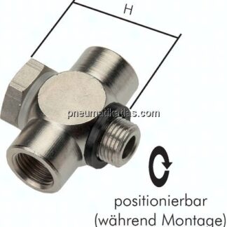 T-Verschraubung G 1/8" AG/IG, Aluminium, m. Hohlschraube