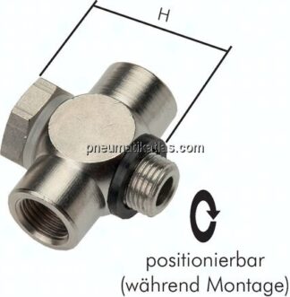 T-Verschraubung G 1/8" AG/IG, Aluminium, m. Hohlschraube
