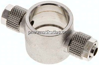 Verschraubung, T-Ringstück G 1/2"-8x6mm, Messing vernickelt