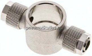 Verschraubung, T-Ringstück G 1/2"-10x8mm, Messing vernickelt