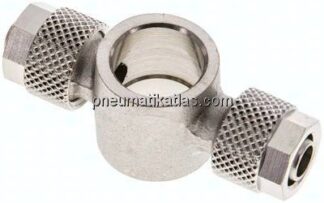 Verschraubung, T-Ringstück G 1/4"-8x6mm, Messing vernickelt