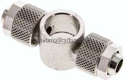 Verschraubung, T-Ringstück G 1/4"-10x8mm, Messing vernickelt