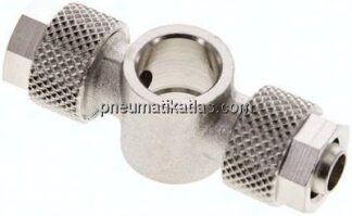 Verschraubung, T-Ringstück G 1/8"-8x6mm, Messing vernickelt