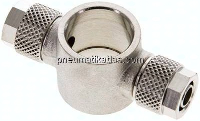 Verschraubung, T-Ringstück G 3/8"-8x6mm, Messing vernickelt