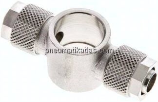 Verschraubung, T-Ringstück G 3/8"-10x8mm, Messing vernickelt