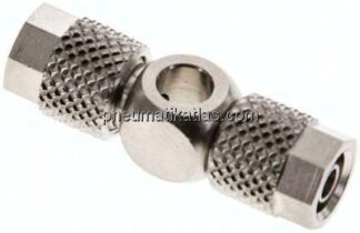 Verschraubung, T-Ringstück M 5-6x4mm, Messing vernickelt