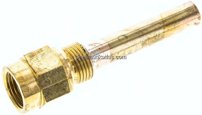 Schutzrohr f. Maschinenthermometer, 100mm, Messing