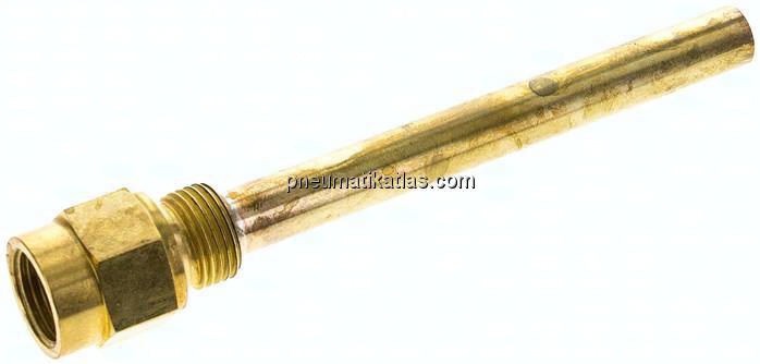 Schutzrohr f. Maschinenthermometer, 160mm, Messing