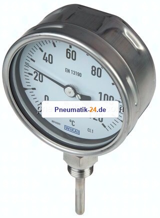 Bimetallthermometer, senkrecht D63/-50 bis +50°C/160mm