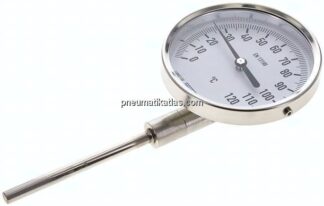 Bimetallthermometer, senkrecht D100/0 bis +120°C/100mm