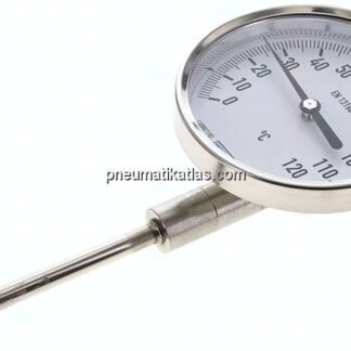 Bimetallthermometer, senkrecht D100/0 bis +120°C/100mm