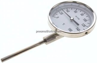 Bimetallthermometer, senkrecht D100/0 bis +160°C/100mm