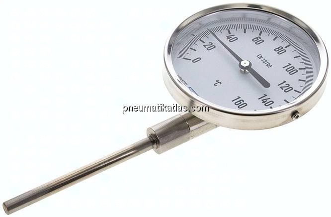 Bimetallthermometer, senkrecht D100/0 bis +160°C/100mm