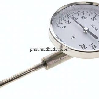 Bimetallthermometer, senkrecht D100/0 bis +200°C/100mm