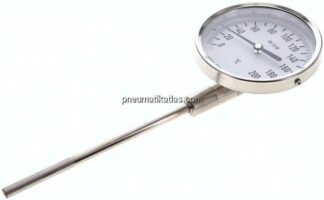 Bimetallthermometer, senkrecht D100/0 bis +200°C/160mm