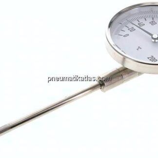 Bimetallthermometer, senkrecht D100/0 bis +200°C/160mm