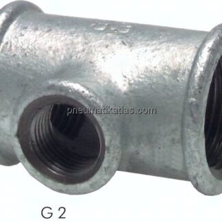T-Stück Rp 1"-Rp 3/8"-Rp 1" (IG), Temperguss verzinkt