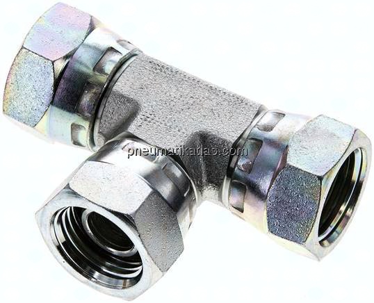 T-Verschraubung,60°Konus G 1/2" (IG), Stahl verzinkt