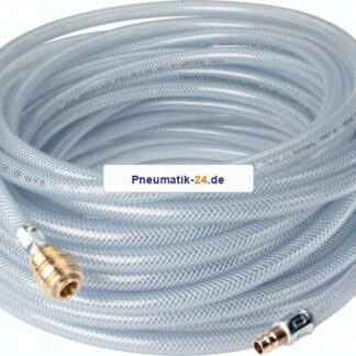 PVC-Gewebeschlauch 6 (1/4")x12mm, 5mtr. mit Kupplung & Stecker
