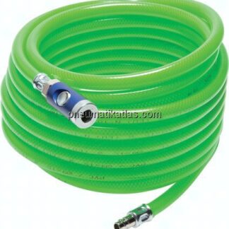 PVC-Gewebeschlauch 6 (1/4")x12mm, 5mtr. mit Kupplung & Stecker