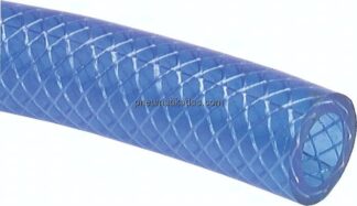 PVC-Gewebeschlauch 6 (1/4")x12mm, blau-transparent, Meterware (von 50 mtr.-Rolle)