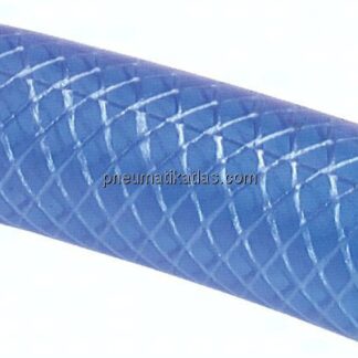 PVC-Gewebeschlauch 6 (1/4")x12mm, blau-transparent, Meterware (von 50 mtr.-Rolle)
