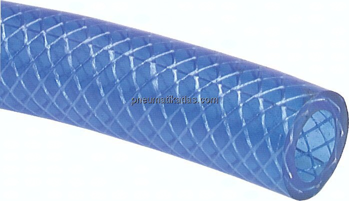 PVC-Gewebeschlauch 19 (3/4")x26mm, blau-transparent, Meterware (von 50 mtr.-Rolle)