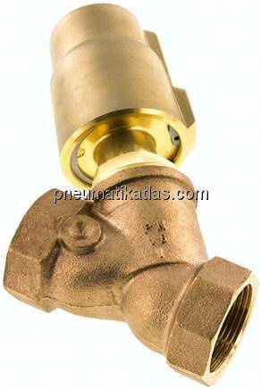 Schrägsitzventil Messing, G 1-1/4", geschlossen, Standard