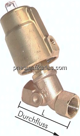 Schrägsitzventil Messing, G 3/4", geschlossen, Standard