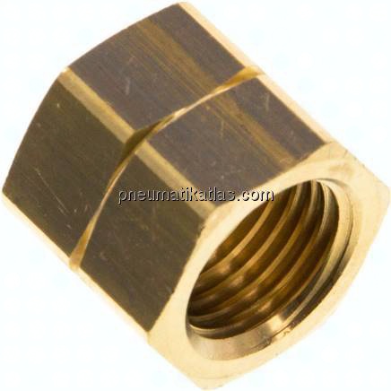 Überwurfmutter Messing, G 1/4" LH, 9 mm