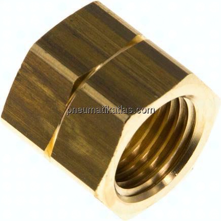 Überwurfmutter Messing, G 1/4" LH, 4 / 6 mm