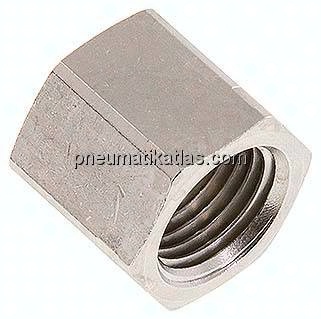 Überwurfmutter Messing vernickelt, G 1/4", 4 / 6 mm