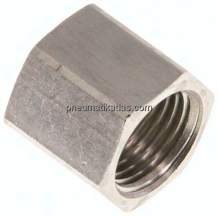 Überwurfmutter Messing vernickelt, G 1/8", 4 / 6 mm