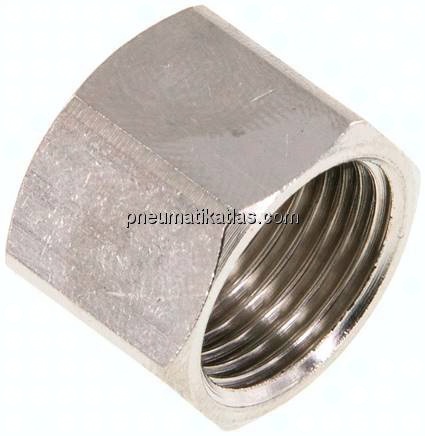 Überwurfmutter Messing vernickelt, G 3/8", 4 / 6 / 9 mm