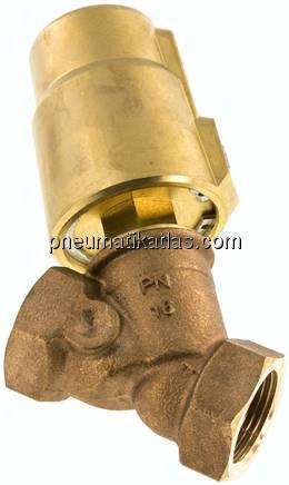 Schrägsitzventil Messing, G 1", offen, Standard