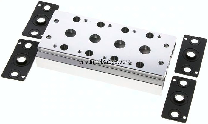 Mehrfachanschlussplatte (4-fach) für 5/2-Wege & 5/3-Wege Ventile