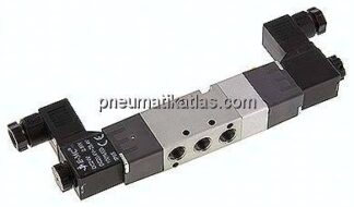 5/3-Wege Magnetventil, G 1/8", Mittelstellung geschlossen, 230 V AC