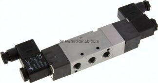 5/3-Wege Magnetventil, G 1/4", Mittelstellung geschlossen, 230 V AC