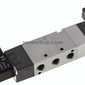5/3-Wege Magnetventil, G 1/4", Mittelstellung belüftet, 12 V DC