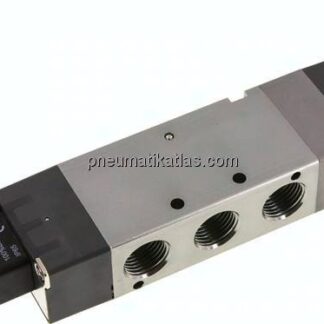 5/3-Wege Magnetventil, G 1/2", Mittelstellung entlüftet, 24 V DC