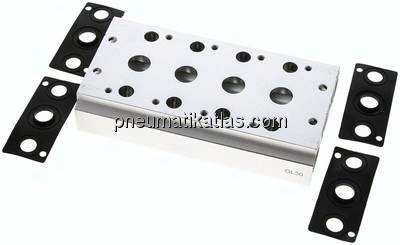 Mehrfachanschlussplatte (4-fach) für 5/2-Wege & 5/3-Wege Ventile