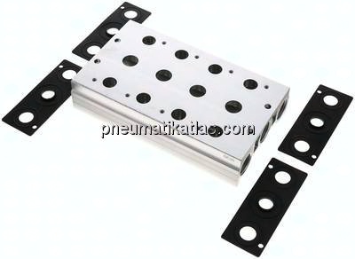 Mehrfachanschlussplatte (4-fach) für 5/2-Wege & 5/3-Wege Ventile