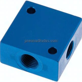 Kreuz-Verteiler 4x G 1/4",Aluminium