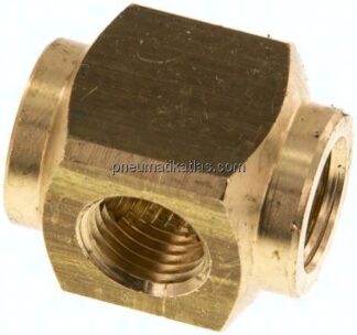 Kreuz-Verteiler 4x G 1/4",Messing
