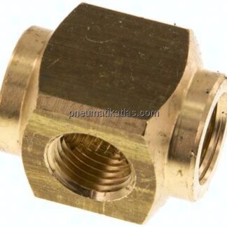 Kreuz-Verteiler 4x G 1/4",Messing