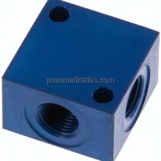 Kreuz-Verteiler 4x G 1/8",Aluminium