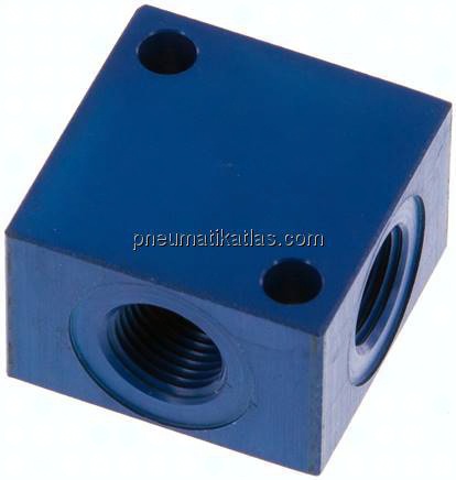 Kreuz-Verteiler 4x G 1/8",Aluminium