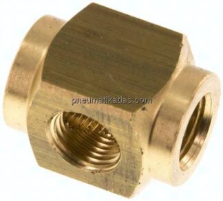 Kreuz-Verteiler 4x G 1/8",Messing